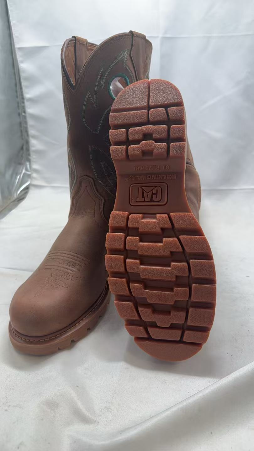 JUSTIN MEN'S STAMPEDE RUSH BARLEY BROWN WATERPROOF NON-SAFETY ROUND TOE WORK BOOTS - SE4332